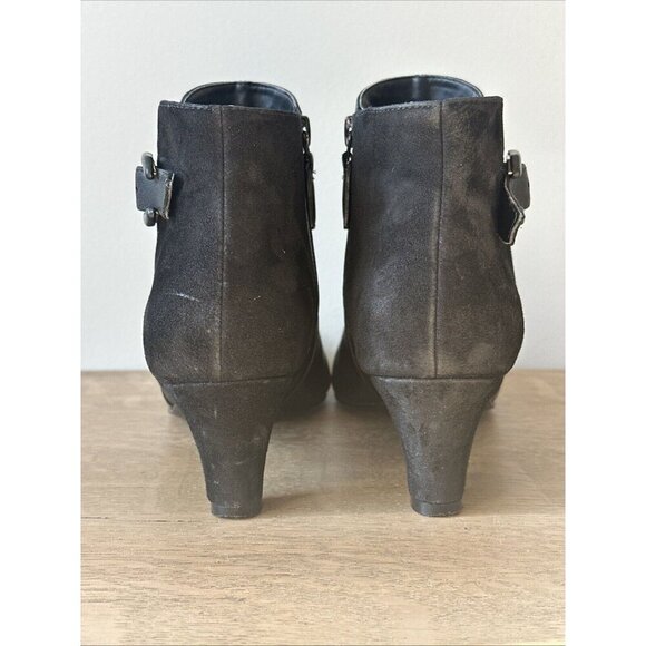 Cole Haan Womens 7 B Suede Leather Ankle Boot Black Sylvia Waterproof - Picture 7 of 15